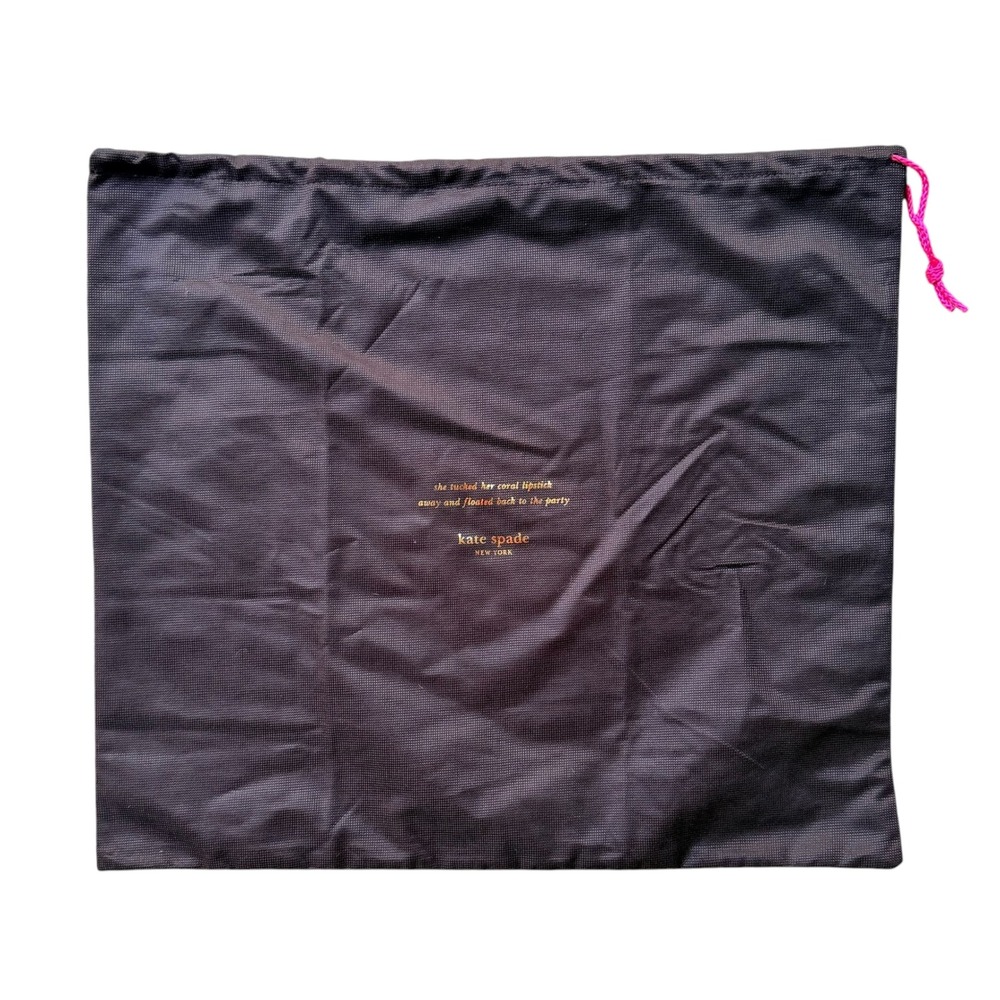 Kate Spade New York Quote Dust Bag Brown Pink Drawstring Storage Accessory‎